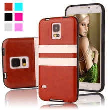 Luxury Retro PU Leather Fashion Soft Back Case Cover for Samsung Galaxy S5 SV I9600 S