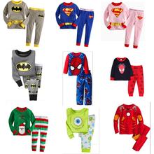 boys girls Spider-Man super man set spring children’s clothing full pants +shirts suit kids clothes Pajamas sets hot casual 2015
