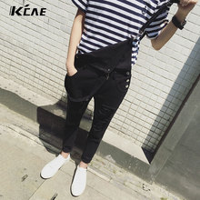 Male Suspenders 2016 New Brand Casual Denim Overalls black White Ripped Jeans Pockets Men’s Bib Jeans Boyfriend Jeans Jumpsuits