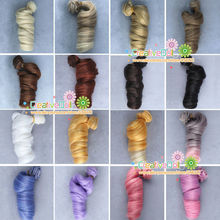 Envío libre muñeca BJD / SD pelucas / del pelo DIY alambre alta temperatura Curly wave color natural pelucas de pelo