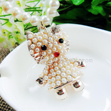 fashion jewlery cute cat pearl sweater necklace golden cartoon long pearl necklace fashion accessory necklace