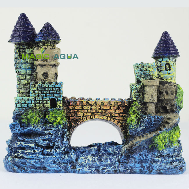 Aquarium Medieval Castle Hand Painted Detailed Fish Tank Decoration Kid