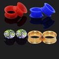 4Pair Thin Silicone Ear Piercing Plugs Tunnel Stainless Steel Ear Expander Plug for Girl Ear Strether