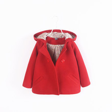 hooded baby girl woolen coat 2016 new fashion autumn casual soft comfortble clothing for children