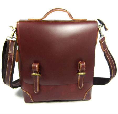 Wholesale&Retail High Class Fashion Men's Brown 100% Full Grain Bull Real Leather Shoulder Bag Messenger Sling Bag Briefcase 303