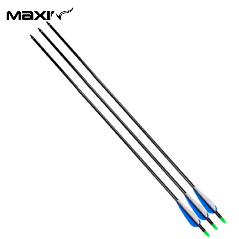 3pcs pack 7 6mm 31 5inch 80cm 80 Mixed Carbon Arrows Archery Spine 340 Hunting or