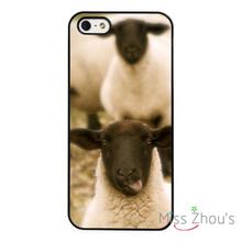 Funny Sheep Face Farm Animal Goats back skins mobile cellphone cases cover for iphone 4/4s 5/5s 5c SE 6/6s plus ipod touch 4/5/6