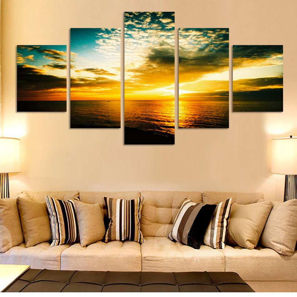 Online kopen wholesale framed yellow sea canvas uit china framed ...
