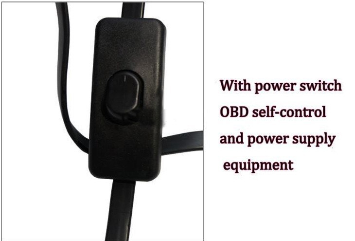 flat cable obd obd2 obdii extension cable gps with switch