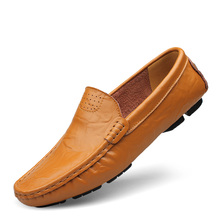 2016 Flats New Arival Authentic Brand Casual Men Genuine Leather loafers Drive Shoes Plus size Euro38