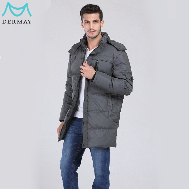 High Quality Warm Man Winter Duck Down Jacket Long Men Parka Coat With Hood Plus size