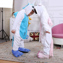 New 2016 Kids Blanket Sleepers Robe Unicorn Blue Pink Character Pajamas Pizama Costume Children Boys Girls Bathrobes