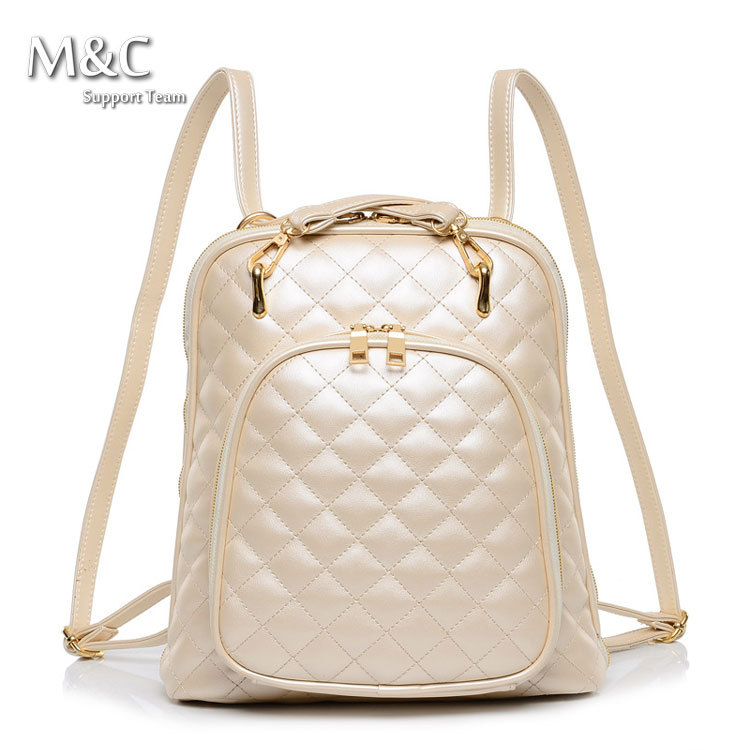 Women s Backpack New 2016 Travel Bags Mochila Women Leather Lozenge Backpacks Traveling Bag BD 028