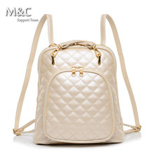 Women s Backpack New 2016 Travel Bags Mochila Women Leather Lozenge Backpacks Traveling Bag BD 028