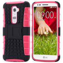 High Quality Luxury Dual Color Silicon Plastic Heavy Duty Armor Case For LG G2 Optimus D801