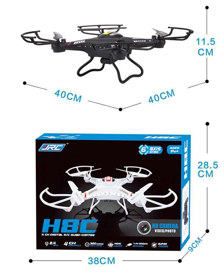 JJRC H8C 4CH 6 Axis RC Quadcopter With 2MP Camera RTF 2.4GHz VS X5C