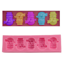 Little Snowman Silicone Cake Molds Non-Stick Fondant Sugar Jelly Jello Ice Lace Moulds Kitchen Accessories