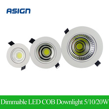 2015 New Dimmable LED COB Downlight 5W 10W 20W Dimming LED Spot Light Super Bright LED Ceiling Lamp AC 110V 220V Epsitar