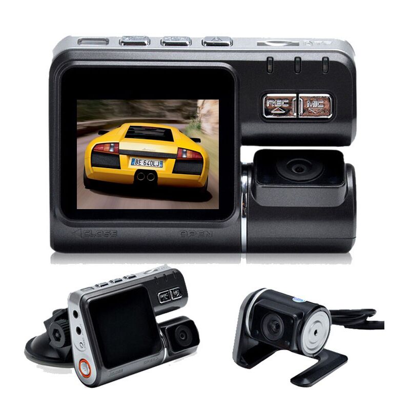 I1000 Car DVR Dual Lens Car Camcorder Dash Cam with H.264 Dual Camera 2 Rear View Camera Vehicle DVR Car Black Box