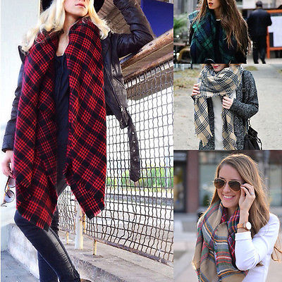 2015 Lady Women Winter Autumn Large Blanket Oversized Shawl Plaid Check font b Tartan b font