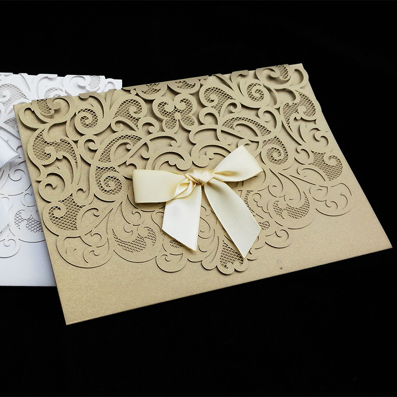 High Quality Royal Wedding Invitations Promotion For Wishmade Cw5185 White Royal Wedding Invitation Card Greeting With Laser Cut And Mirror Frame