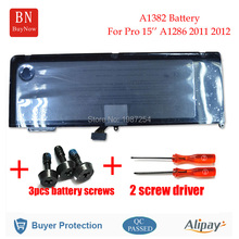 Original New Quality A1382 Battery For Macbook Pro 15” A1286 Battery 10.95v 77.5wh MC721 723 MD322 323 MD103 MD104 2011 2012