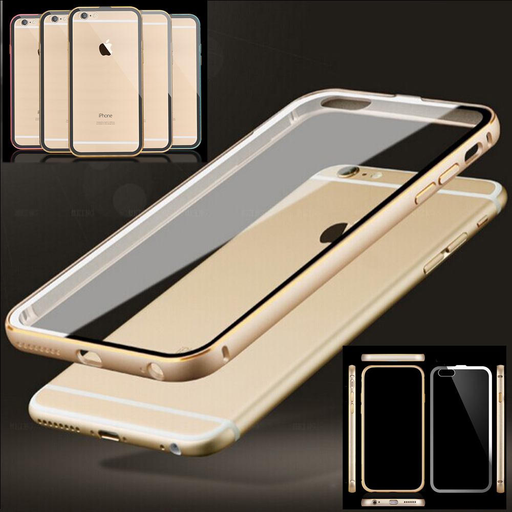 I5 Dual Layer Heavy Duty Shell Metal Aluminum Frame Flexible Hard PC Cover Crystal Transparent Clear