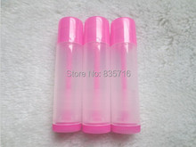 100PCS/LOT 5ML Empty Lipstick Tube,Transparent+Pink cap Makeup Lip Gloss Container,Sample Cosmetic Lip Balm Sub-bottling HZ14