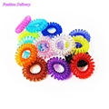 12pcs lot Girls Women Hair Ropes Small Transparent Phone Ring Hair Styling Telephone Cord Elastic Hair