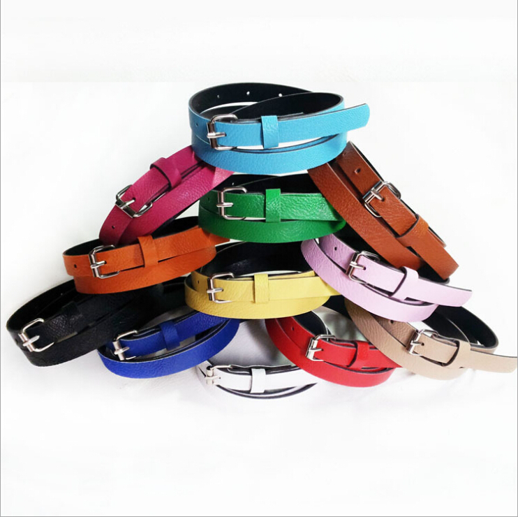 Multi Color Women Belts Metal Buckle Wild Casual Thin Belts Female Cinto Femme Female Strap Belly