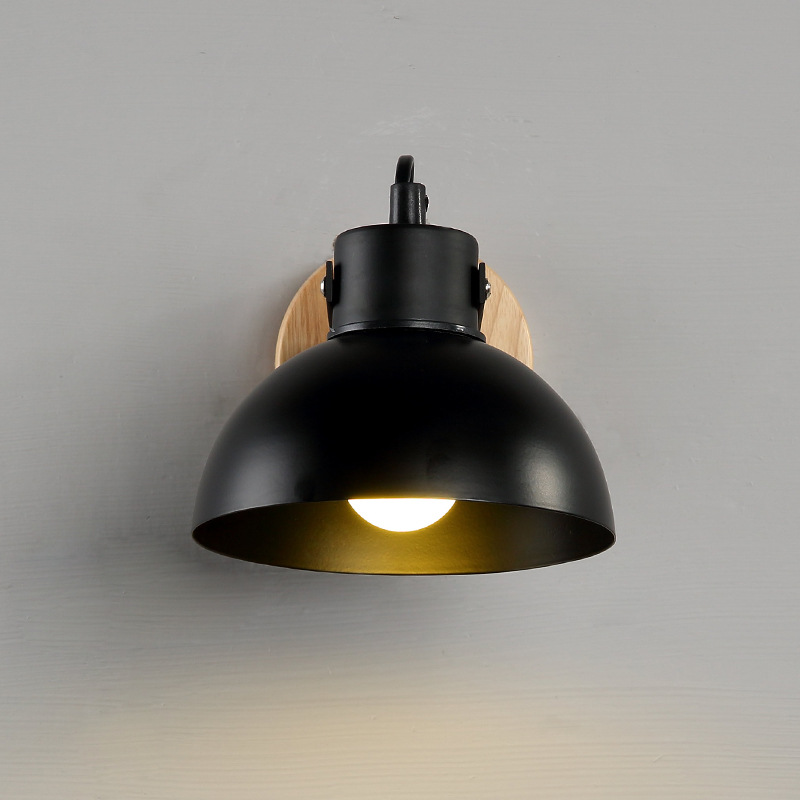 American Creative Modern Minimalist Style Solid Wood Bedroom Lamp Aisle Stairs LED Bedside Lamp Wall Lamp AC220V