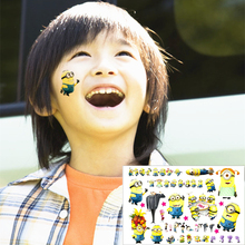 2015 Despicable Me Child Flash Tattoo Sticker 17*10cm Waterproof Henna Tatto Summer Style Tatoo Temporary Body Art FREE SHIPPING