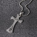 2016 New Fashion Silver Stainless Fire Cross Pendant Necklace for Men Steel Metal Flame Brave Man