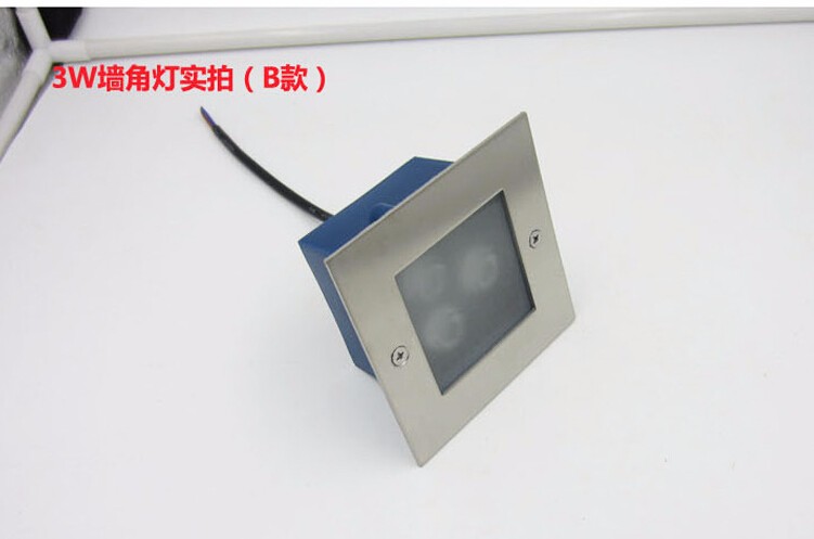 Description Picture 5 of itemSuqare 3W Foundation embedded LED footlights 3W light LED stair corner lamp light footfall night light AC85-265V