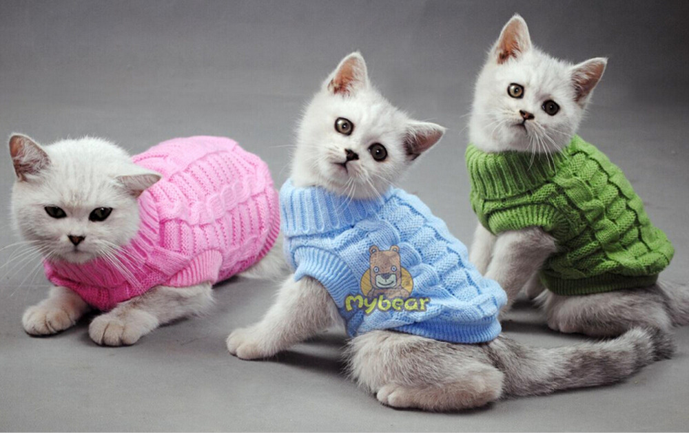 NEW Dog Cat Sweater Spagetti Color Warm Autumn Winter Dog Cat Sweater Pet Jumper Cat Clothes For