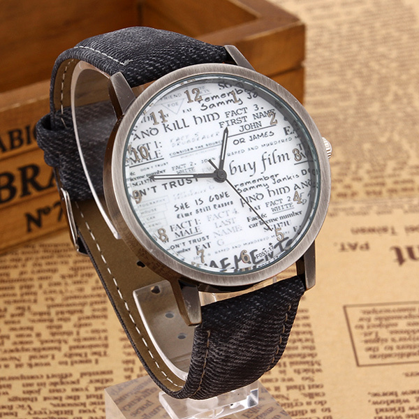 New Arrival Vintage Style Women Men Casual Watch Newspaper Pattern Casual Watch For Women Men Relojes