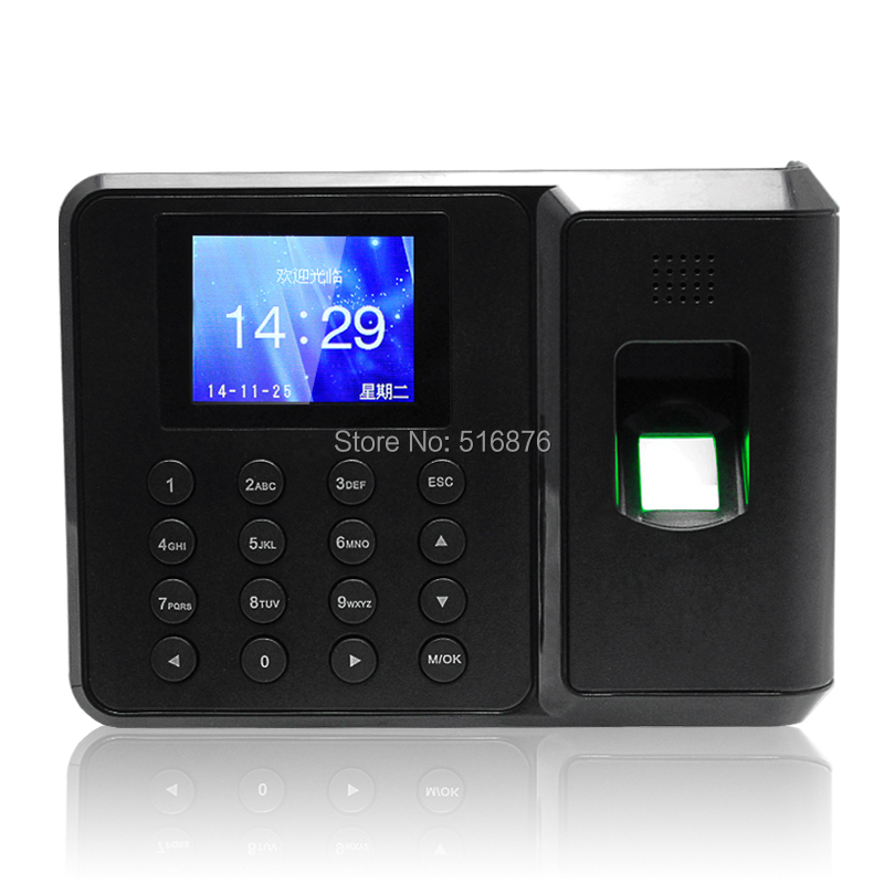 Free Shipping 2.4 inch TFT USB Biometric Fingerprint Time Clock Recorder Attendance Employee Digital Punch Reader Machine