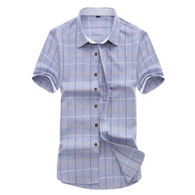 2015 New Arrivals Summer Style Fashion Brand Men Shirt Clothes Slim Fit Men Short Sleeve Plaid Shirt Men  Casual Shirts Camisas