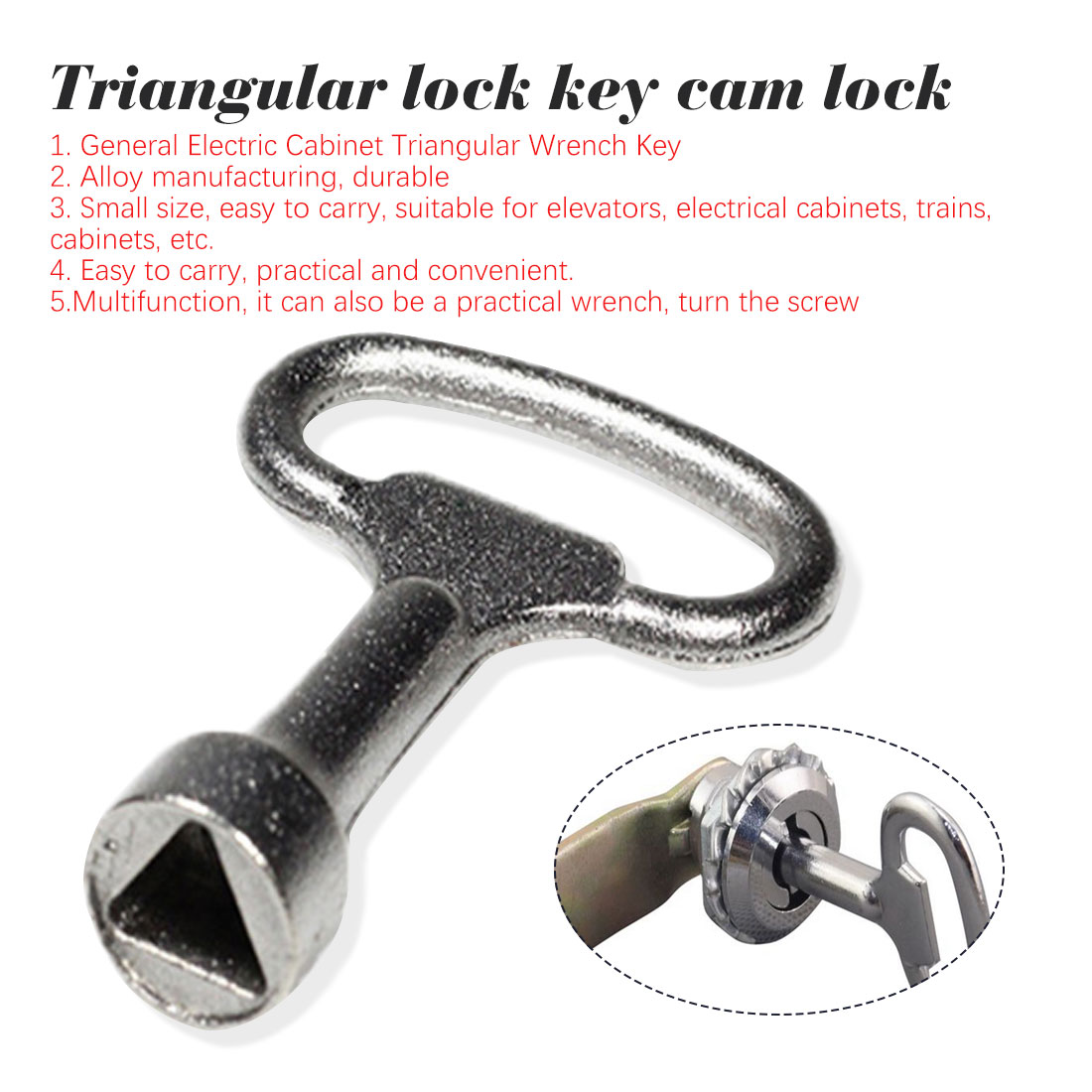 Universal Triangular Socket Spanner Key For Distribution Box Cabinet Lock BIN'yy