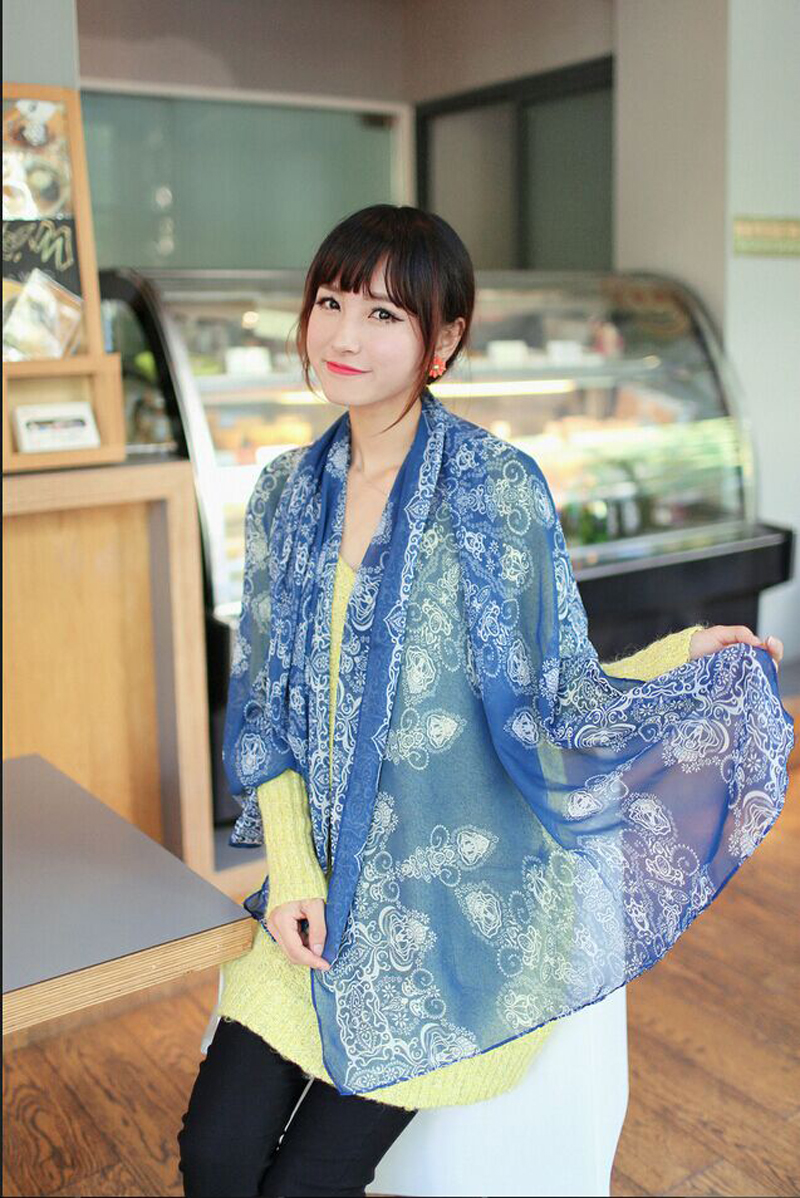 2015 New Style Fashion Vintage Scarves Wraps Chiffon And Cotton Silk Scarf Shawl Clothing For Women