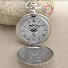 Fullmetal Alchemist Pocket Watch necklace women Cosplay Edward Elric with Chain Anime Boys Gift Silver Tone