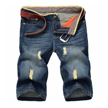 Ripped Short Jeans Homme Summer Shorts Plus Size Denim Pants Straight Hole Pantacourt Homme Thin Trousers For Men Masculinas