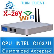 Mini itx fanless pc media server windows 7 pc HLYX-26y INTEL C1037U Celeron Dual-core 1.8GHz windows 8 support full
