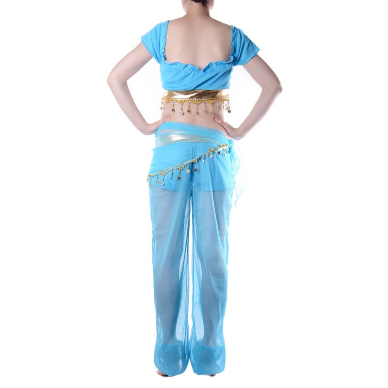 Adult New Genie Jasmine Aladdin Princess Costume Fancy Dress Belly 3271