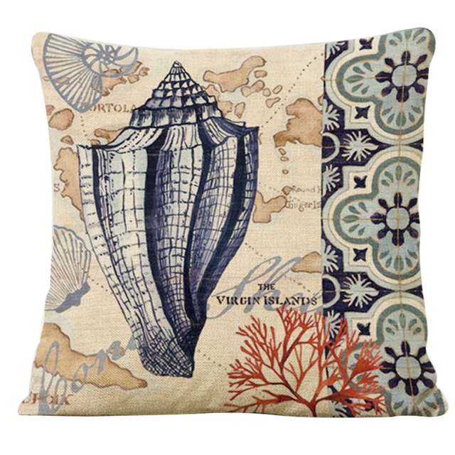 45x45 см Морской Стиль Хлопок Лен Чехлы Throw талия Наволочка Диван Home Decor Счастливые Подарки Высокое Качество лен