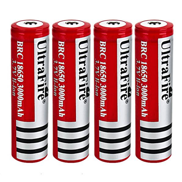 High quality 4Pcs BRC 18650 Rechargeable 3 7V Battery 3000mAh Li ion Rechargeable Battery With Red