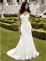L009 Hot Sale Elegant Sweetheart White Lace Cheap Mermaid Wedding Dress 2017 Vintage Sash Bride Dress
