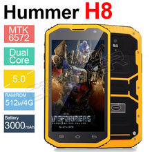 2015 New Hummer H8 Phone With IP68 MTK6572 Android 4.2 3G GPS AGPS 5.0 Inch Screen Shockproof Waterproof Smart Phone 3000MAH H5