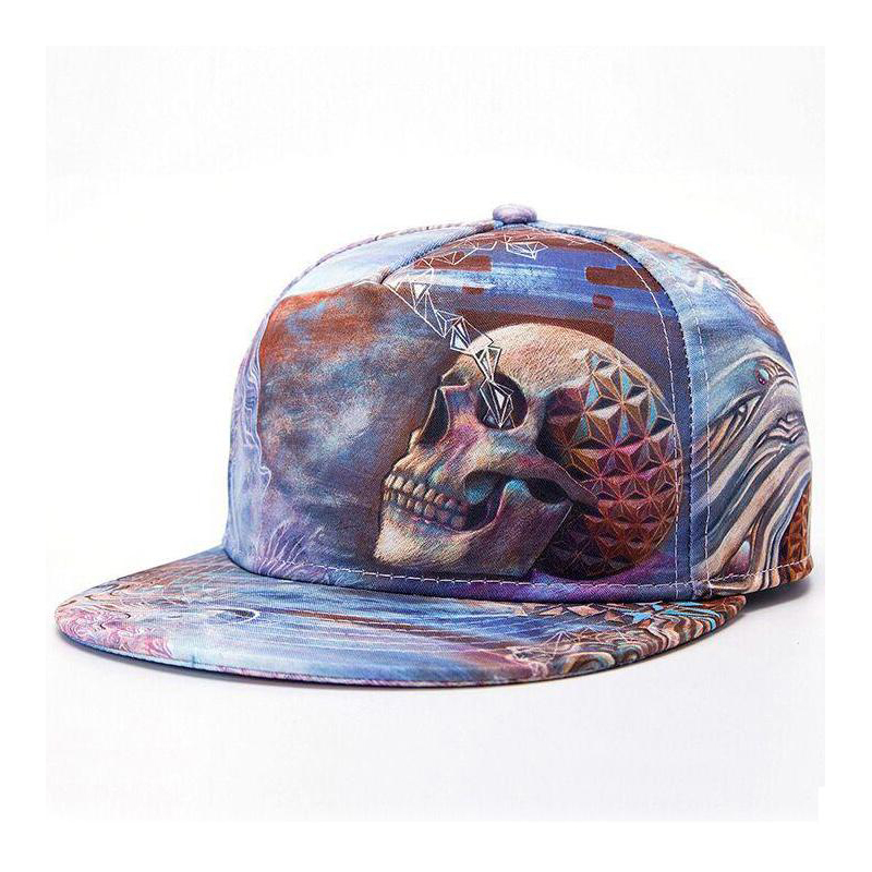 2015 Gorras Skull 3D Printed Hip Hop Cap Bone Skull Caps Summer Snapback Hats Adjustable
