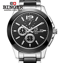 Free Shipping New 2016 Mans Dress Automatic Watches Geneva Ceramic wristwatch Men Binger Watch Luxury Casual Relogio